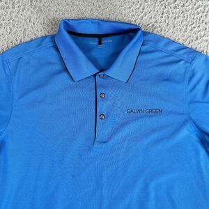 Galvin Green Shirt Mens‎ Medium Blue Ventil8 Plus Performance Golf Polo